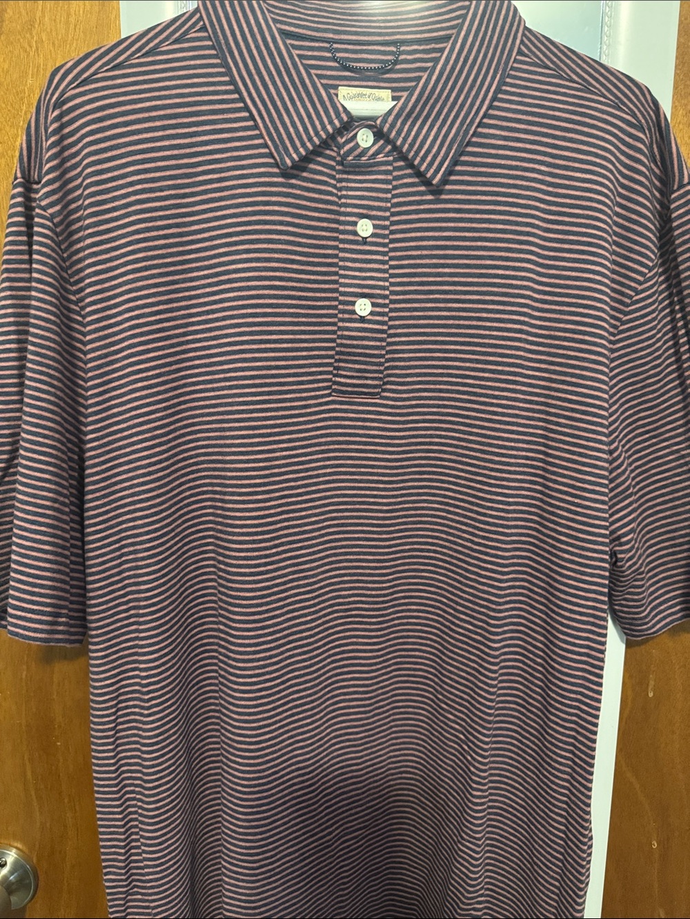 Faherty Striped Polo Shirt - Burgundy & Navy